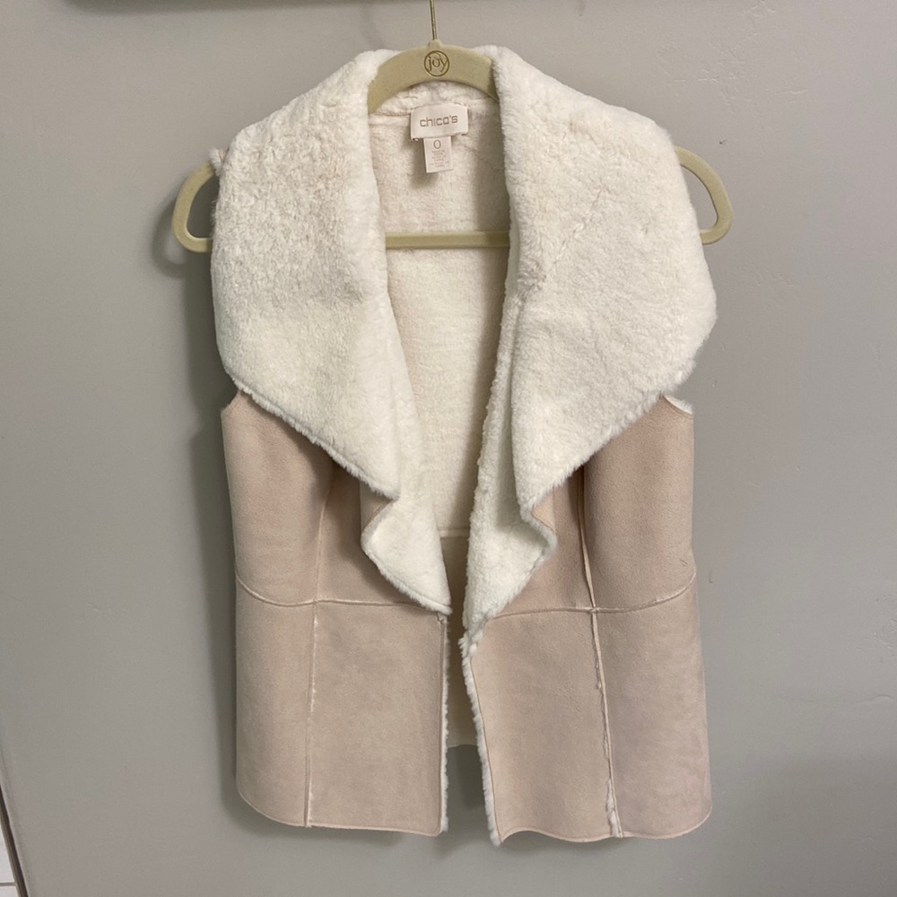 Chicos suede Sherpa vest